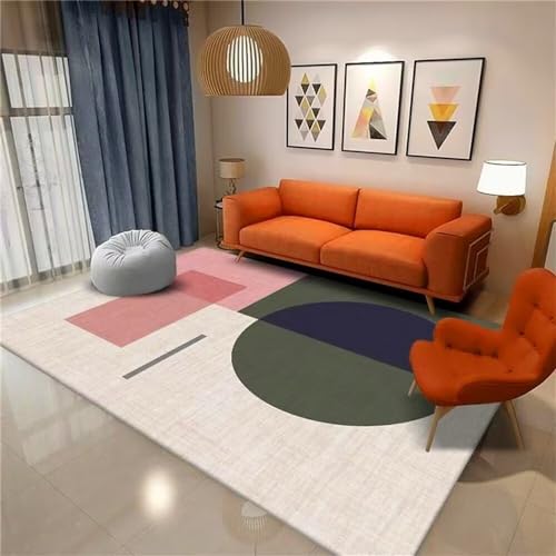 Tapis de sol géométrique semi-circulaire 100X200CM pour salon