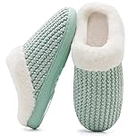 Mabove Ladies House Slippers Memory Foam Slippers for Women Comfortable Warm Cosy Non Slipndoor Outdoor Home Slippers, 5/6 UK, Green