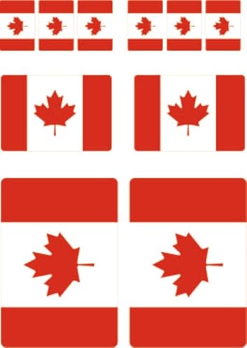 10 Stück Flaggen Aufkleber Kanada Set Sticker Canada Autoaufkleber - Offsetdruck Blau