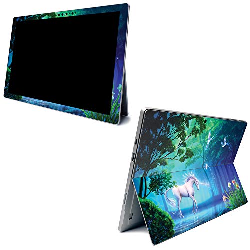 Image of MightySkins Carbon Fiber Skin for Microsoft Surface Pro 7 - Unicorn Fantasy | Textured Carbon Fiber Finish | Easy to Apply, Remove, and Change Styles | Made in The USA (CF-MISURPR7-Unicorn Fantasy)