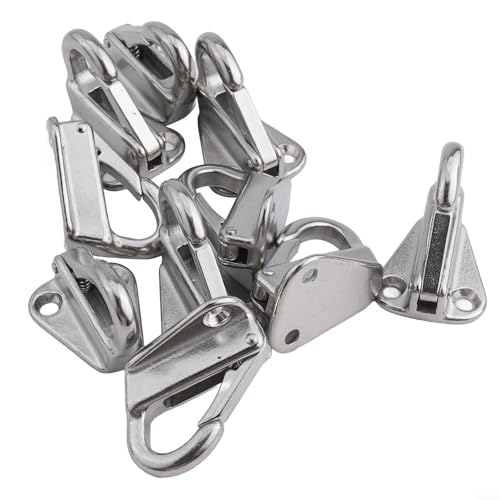 BlesConi Lot de 10 crochets de protection à ressort en acier inoxydable 316 de qualité marine pour bateau, yacht, remorque
