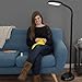 Lavish Home LED Floor Lamp - Full Spectrum Natural Sunlight Lamp with Bendable Neck - Dimmable Reading, Craft, and Esthetician Light (Black)