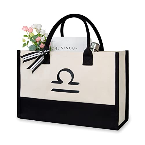 Image of Personalized Initial Canvas Beach Bag, Monogrammed Gift Tote Bag for Women