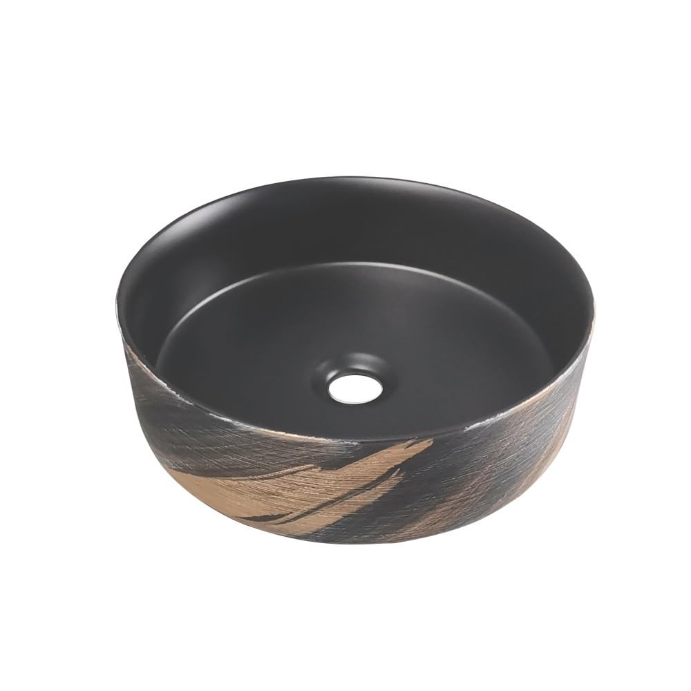 Umywalka Łazienkowa Ceramiczna Umywalka Artystyczna W Kolorze Czarnym, Brązowym, Szczotkowana Umywalka Łazienkowa Nablatowa Ceramiczna Umywalka Nablatowa Artystyczna