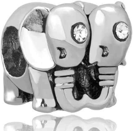 WYKISS Lucky Elephant Charms Good Luck Animal Dangle Bead for Bracelet,Elephant