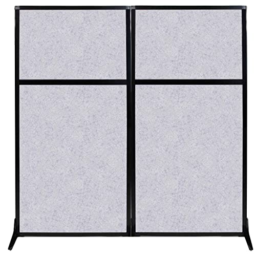 Versare Office Workstation Screen | Portable Wall Divider | Modern Cubicle | Freestanding Privacy Screen | Flexible Work Space | 2 Panels | 66" Wide x 70" Tall Marble Gray SoundSorb Panels