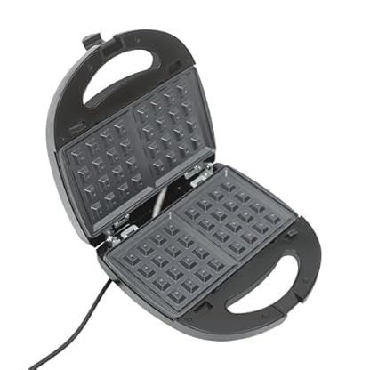 HOARLICN Waffeleisen mit Wechselplatten, 750W Waffeleisen Klein 240V Sandwichmaker Toaster Grill Sandwich- & Paninitoaster mit 6 Paar Förmchen und Bequemer Knopf und Anti-Rutsch-Pads – Bild 3