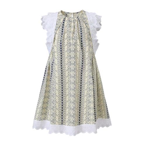Little Bitty Toddler Girl Dress Cotton Lace Ruffle Sleeve A-line Sleeveless Kids Casual Holiday Party Boho Dresses 3-8 Years2