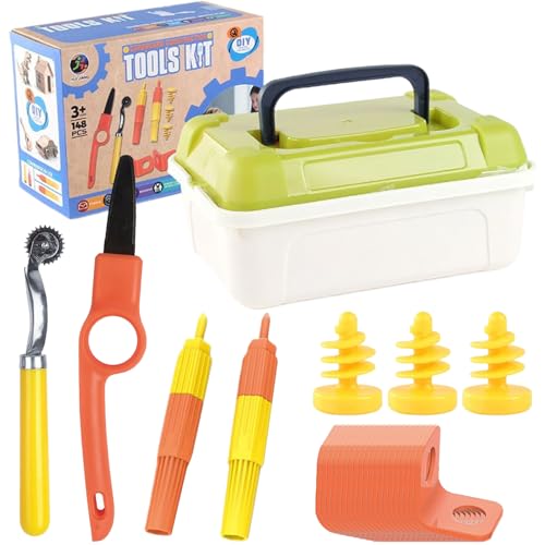 Juego de herramientas de construcción de cartón – Kit de manualidades educativo, equipo de montaje creativo, juguete de actividad educativa, diseño seguro y duradero con construcción divertida y