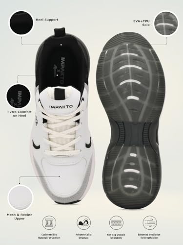 Image of Impakto Flex Onyx Men Casual Sneaker Classic Rounded to Pampering Cushioned Extra Comfort Lace-Up