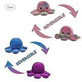 TYSJZBFL 2 Piezas 2020 Nuevos Juguetes De Peluche De Pulpo Reversibles De Doble Cara, Muñeco Sonriente Enojado Que Cambia La Cara, Muñecos De Peluche Suaves Y Bonitos, Regalos para Niños (Set D)