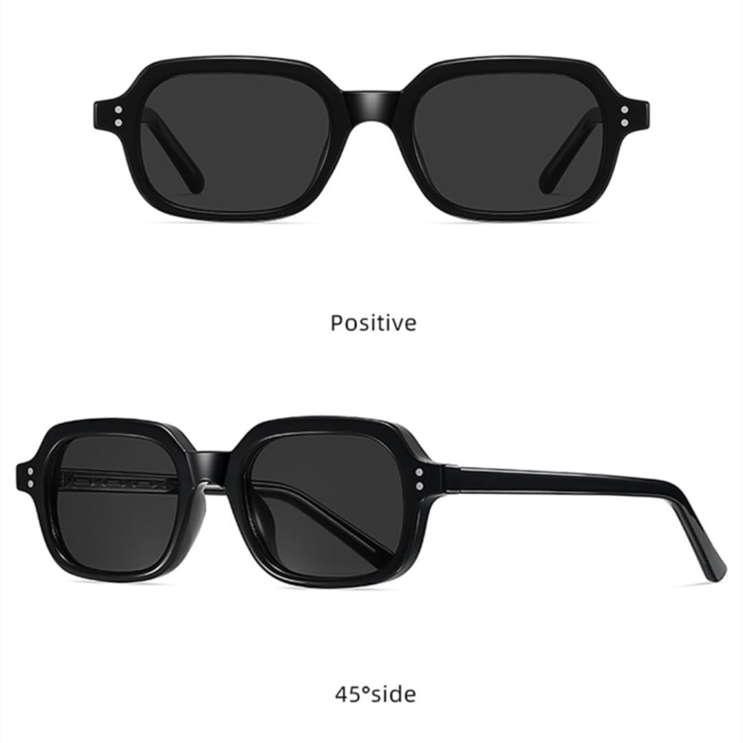 Gafas de sol de lujo para mujer, pequeñas, rectangulares, de metal, con remaches de moda, para hombre, con protección UV400.