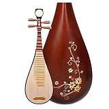 TSTS Hartholz Chinesische Pipa TES Guyi Hämatoxylin Log Farbe Holzwelle Holzphasentest Professionelle Pipa Chinesische Laute