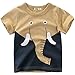 Oyoden Camisetas Manga Corta Niño Dibujos Animados Tops Bebé Verano Algodón Blusa 1-7 Años(4-5 años, Caqui)