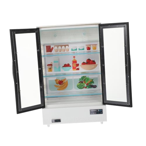 HONMEET Mini Refrigerador Miniatura para Casa de Muñecas Doble Puerta Decoración de Abs Juguete Cocina Niñas Accesorio Realista para y
