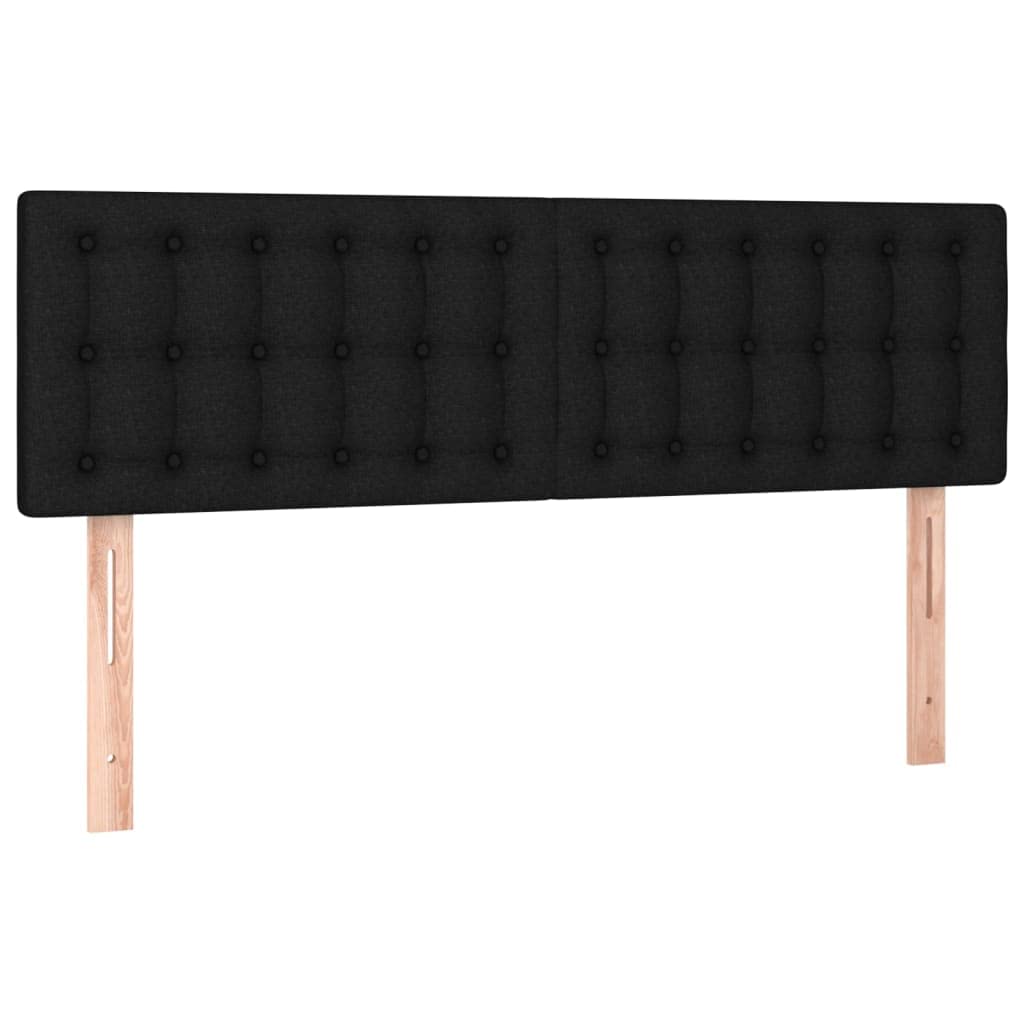 vidaXL Cabeceros Tela Negro 144x5x78/88 cm