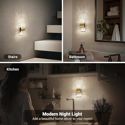 Image of JandCase Night Lights Plug into Wall, Dusk to Dawn Sensor, Acrylic Bubble Design, 0-100lm Adjustable Brightness, for Bedroom, Bathroom, Living Room, Hallway