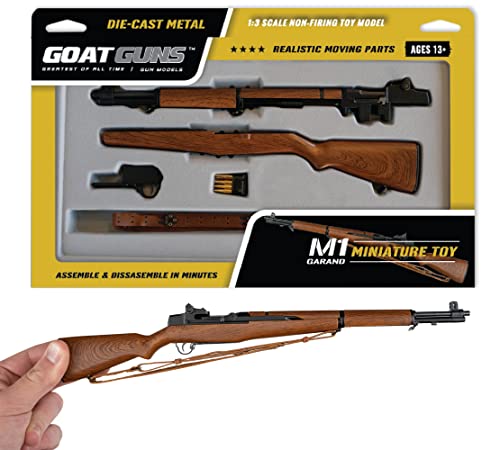 Miniature M1 Garand Model Black/Wood Grain | 1:3 Scale Diecast Metal #TOP27