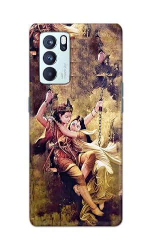 Image of Printed Hard Back Cover for Oppo Reno6 Pro 5G Back Cover (Radha Krishna Love -J1) -190724(EA)