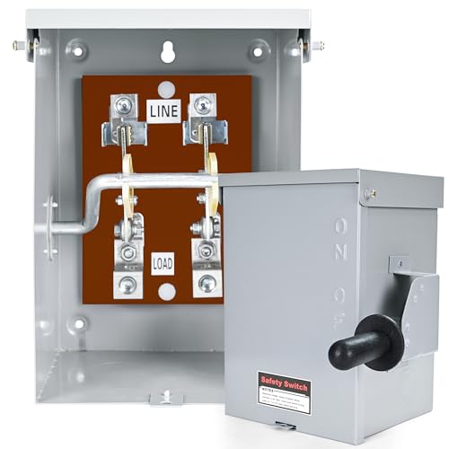 100-Amp 2 Pole 120V/240V General Safety Switch Non-Fused AC Disconnect Switch Box Outdoor&Indoor NEMA-3R Enclosure Anti Corrosion and Rust Prevention with Ground Kit (100A)