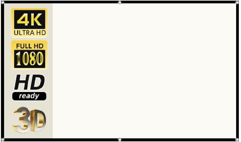 Portable Projector Screen Roll Up Lightproof Canvas Projector 100 120 130 inch Home Office Camping TV Projection Curtain for School Home Theater 110 inch