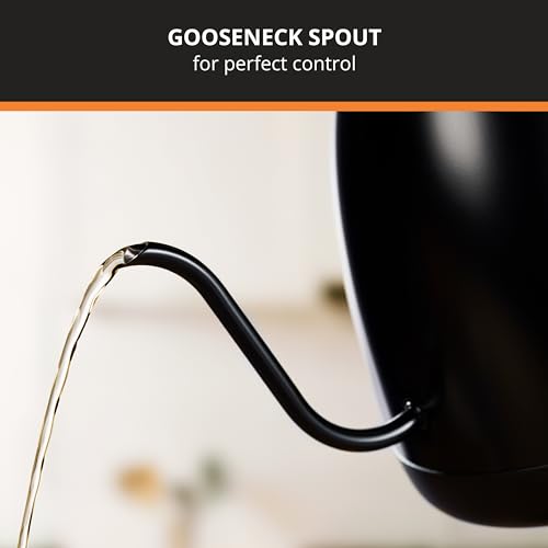 KRUPS Gooseneck Electric Kettle: 1L Stainless Steel, 1350W Fast Boiling, Boils 1 Cup in 80 Seconds, Temperature Control with 8 Presets, 60-Min Keep Warm, Precision Pour for Coffee and Tea by KRUPS - Image 2