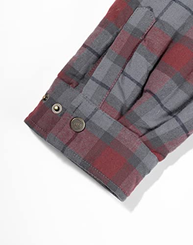 Image of COEVALS CLUB Men's Flannel Fleece Sherpa Quilted Lined Plaid Snap Work Shirt Jacket /Hooded