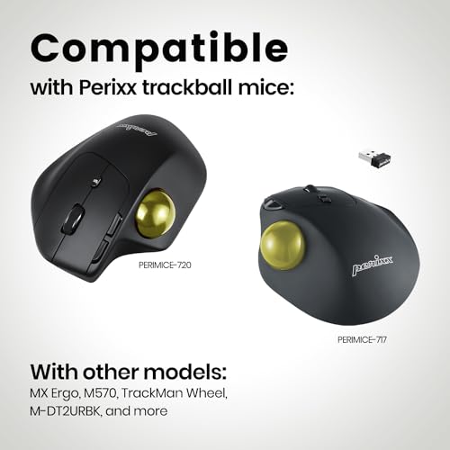 Image of Perixx PERIPRO-303 1.34 Inches Trackball - Replacement Ball for M570, PERIMICE-517 /520 /717 /720, and Other Compatible Trackball Mouse (Yellow) (18040)