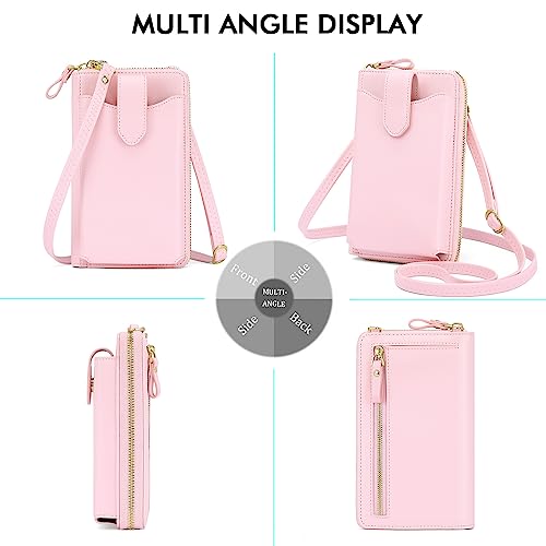 Image of Peacocktion RFID Crossbody Wallet Purse for Women Small Travel Cell Phone Purses Trendy Vegan Leather Bags with Card Slots