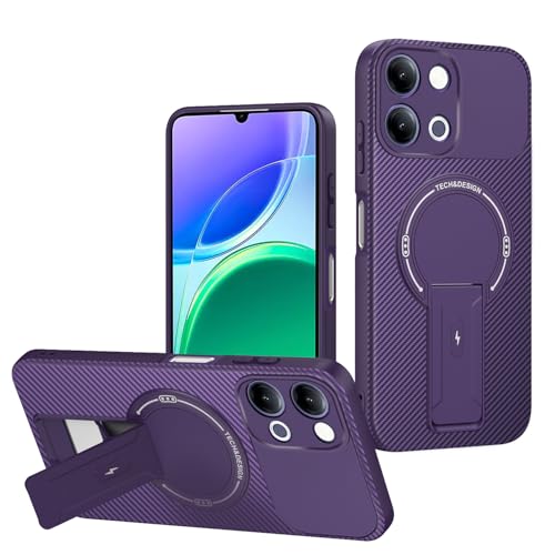 linsuyu Case Compatible with Vivo Y05,Compatible with Vivo Y11d 【TPU+PC】 Magnetic Stand Shock-Resistant Phone Case Purple