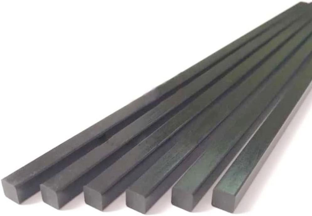 1m Square Carbon Fiber Bar Length 1000mm, for RC Airplane DIY Projects Pole Carbon Fiber Vinyl Wrap Rod(1.5x1.5mm)
