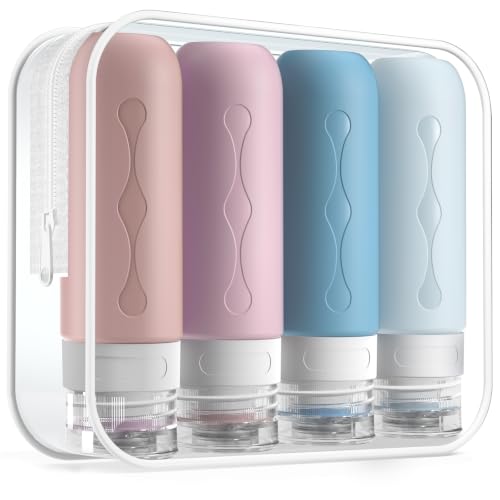 Image of Gemice Travel Bottles for Toiletries, Tsa Approved, Travel Size Containers, BPA Free Leak Proof Tubs Refillable Liquid Accessories for Cometic Shampoo and Lotion Soap