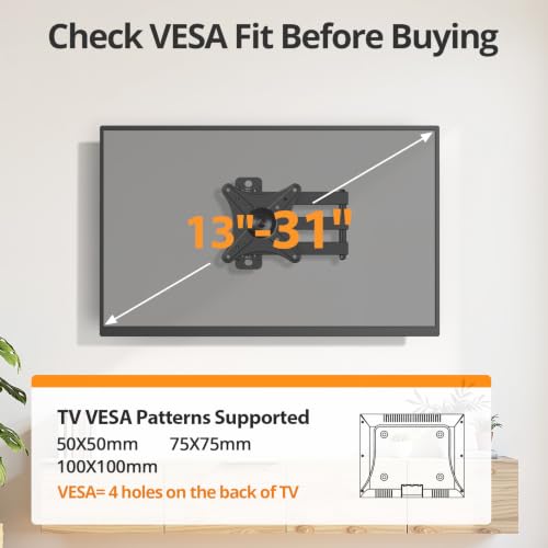 Monitor Computer Vesa Small 24 inch TV Wall Mount for 13-31", Full Motion - image 6