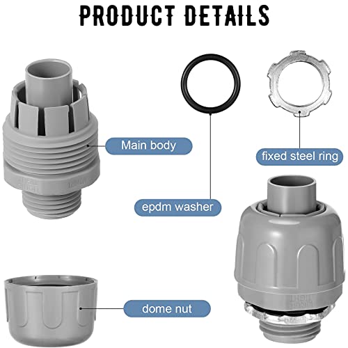 1/2 Inch Liquid Tight Connector Pvc Electrical Conduit Fittings Straight 180 Degree Flexible Conduit Connector For Home Kitchen Bathroom Tube Tool Supplies (50 Pcs) #TOP2