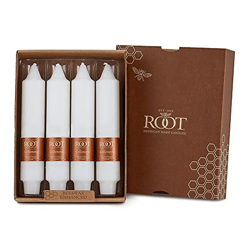 Bougies plates à collenette lisse anti-goutte, Root Candles blanc 17,8 cm