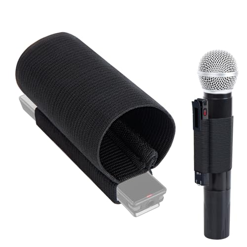 SUNMON Sony TX660/TX650 Funda Elástica para Micrófono, Diseño de Doble Orificio, Funda Universal para Correa de Micrófono, Adecuada para Micrófonos de Mano