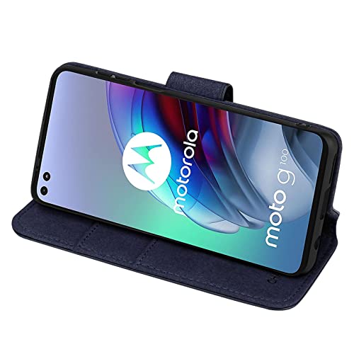 CHALK & HIDE, Real Leather Book Wallet Flip Case Cover For Motorola Moto G100, Real Leather Design With Card Slot - Image 3