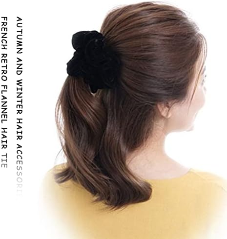 Lanjue 12pcs Fabric Scrunchies Hair Elastics TiesBlack Hair Scrunchies Elastic Hair Ties Women Accessories