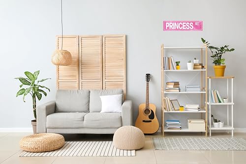 Letrero de Metal Rosa Princesa para Decoración de Pared 4x16 pulg miniatura 4