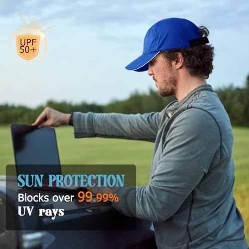 Image of Waterproof Baseball Cap for Men Women, UPF 50+ Breathable Quick-Dry Rain Hat for Running Golf Hiking