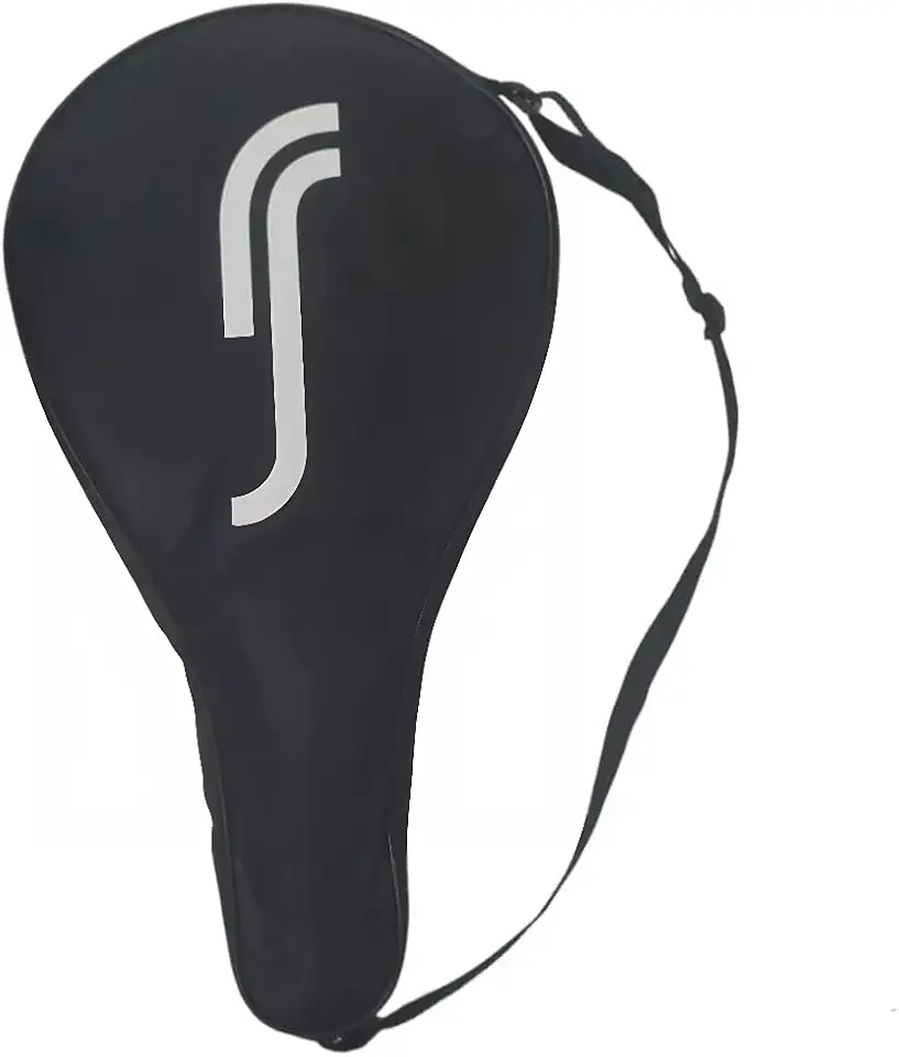 Capa para Raquete de Beach Tennis Robin Söderling Preta Com Logo Branco Com Alça.