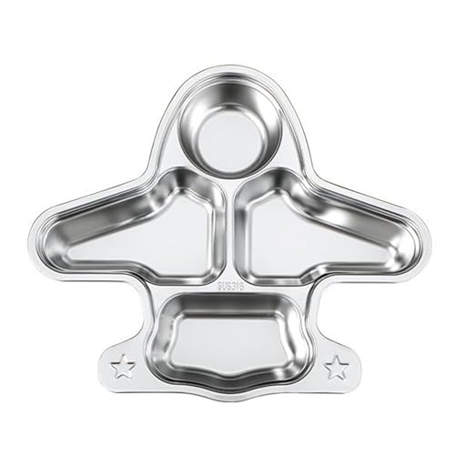 WJUHYGTF Plato para Niños Dividido De Acero Inoxidable, Búho Dibujos Animados Cena Bebés Menú Comedor Servicio Portátil Pequeños Vajilla,C