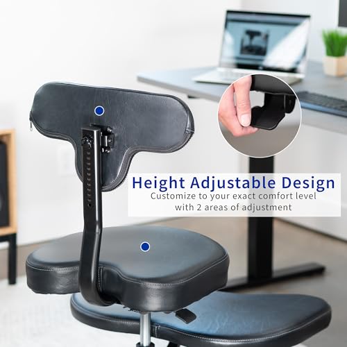 Image of VIVO Mobile Cross Legged Office Chair with Back Support for Yoga Meditation ADHD, Height Adjustable, Black, CHAIR-CL02B-R