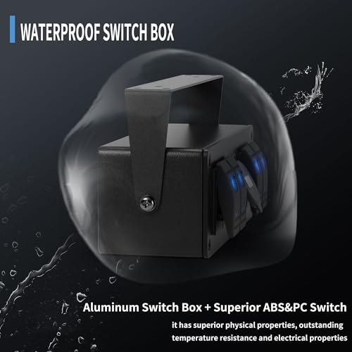 Image of Joinfworld 4 Gang Rocker Switch Box 12V SPST ON /Off Marine Switch Panel 12 Volt Waterproof Blue LED Light Bar with Dual USB Outlet PD3.0 & QC3.0 Car USB Port for Boat Automotive Car Truck RV UTV
