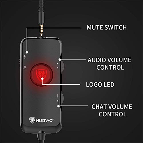 Nubwo Ps4 Xbox One Headset 7.1 Surround Sound Pc Usb Gaming Headset With Noise Reduction Mic, Over Ear Headphones With Game&Chat Volume Controls For Pc/Playstation 4/Xbox 1 #TOP2