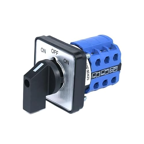 AUOQKQUT SZW26/LW26-20 3NO3NC ON OFF ON 3 Gears Dual Power Switching Changeover Switch Button 3 Positions 48mm Panel