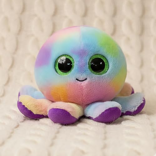 TY Beanie Boos – Bubbles der Oktopus mit großen und glitzernden grünen Augen, das Plüschtier mit großen glitzernden Augen – 15 cm – T37360