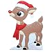 Product Works 24-Inch Holiday Décor Rudolph Metal Christmas Decoration, Red Nose Reindeer