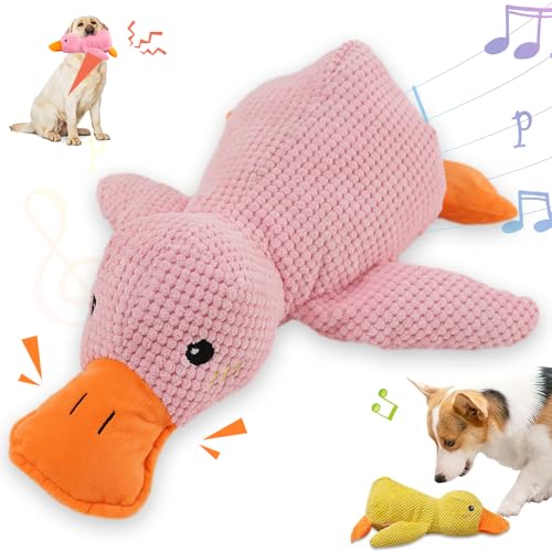 Image of Koujut 2025 Upgraded Dog Toys for Aggressive Chewers, New Duck Dog Toys for Large Dogs, Puppy Toys Indestructible for Large Medium Small Dogs (Pink, M-8.66 * 9.87in)
