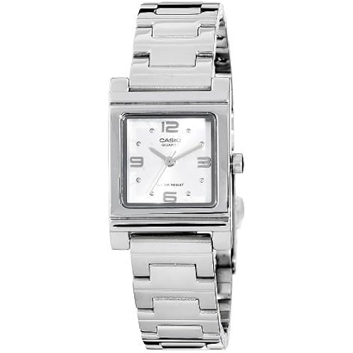 Casio Women's LTP1237D-7A Silver-Tone Shell White Dial Watch